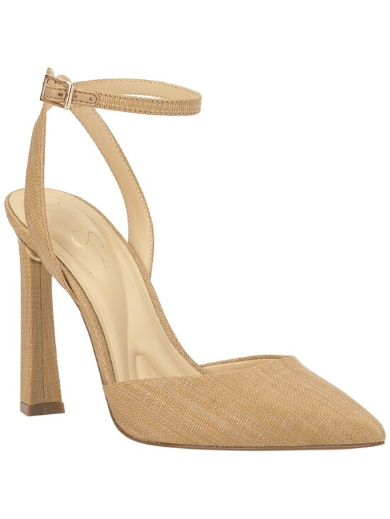 Jessica Simpson Shoes - Women's Jessica Simpson Ocanna Two-Piece Pointed-Toe Pumps Natural Raffia 5 US